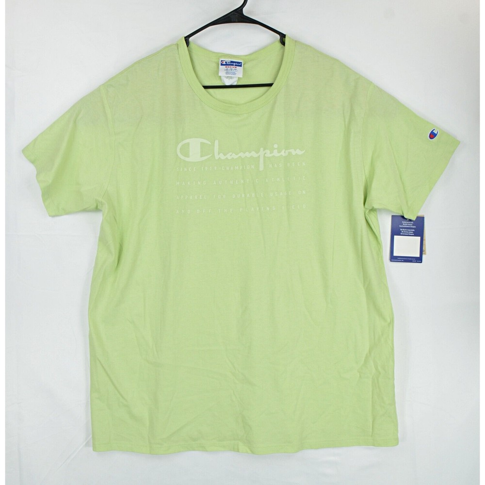 Champion Men's Short Sleeve Tee T-Shirt Logo Green Size M NEW